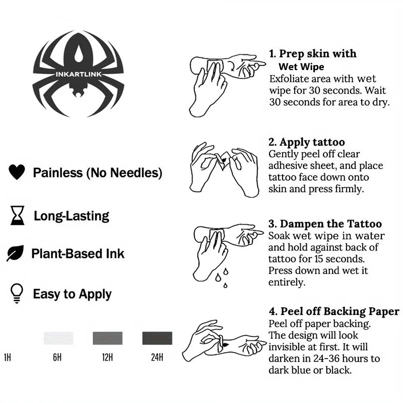 Angels and Love Temporary Tattoo,Lasts To 15 Days New Technology Magic Waterproof Semi Permanent Sticker.