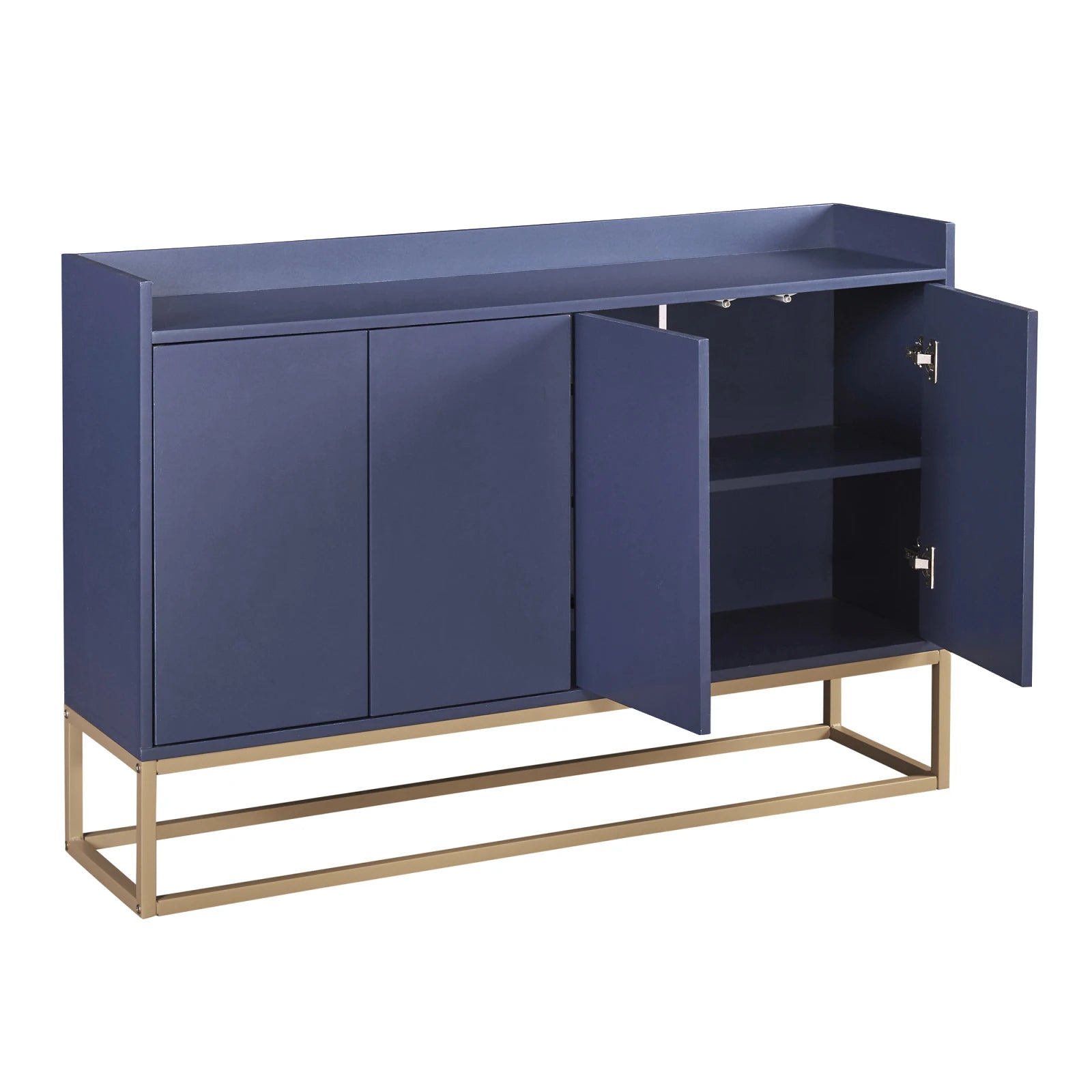 Comanlai 120x30x80cm Minimalist Sideboard, Chest of Drawers, Modern Buffet Cabinet, with 4 Doors, Metal Legs, Adjustable Shelf
