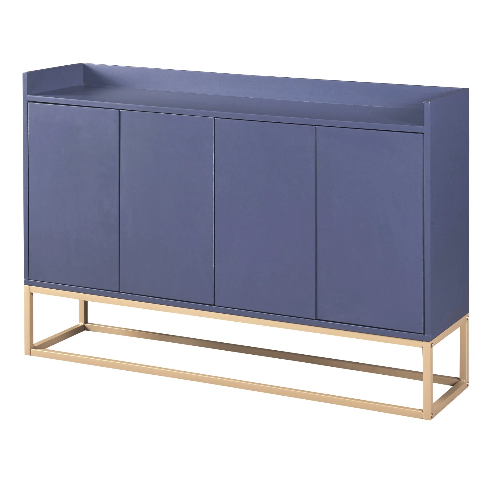 Comanlai 120x30x80cm Minimalist Sideboard, Chest of Drawers, Modern Buffet Cabinet, with 4 Doors, Metal Legs, Adjustable Shelf