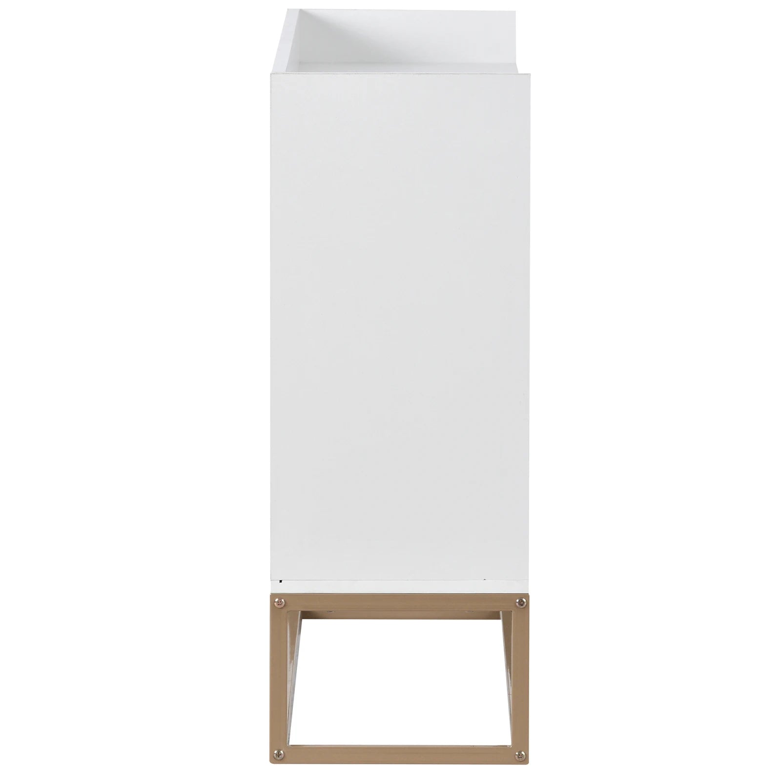 Comanlai 120x30x80cm Minimalist Sideboard, Chest of Drawers, Modern Buffet Cabinet, with 4 Doors, Metal Legs, Adjustable Shelf