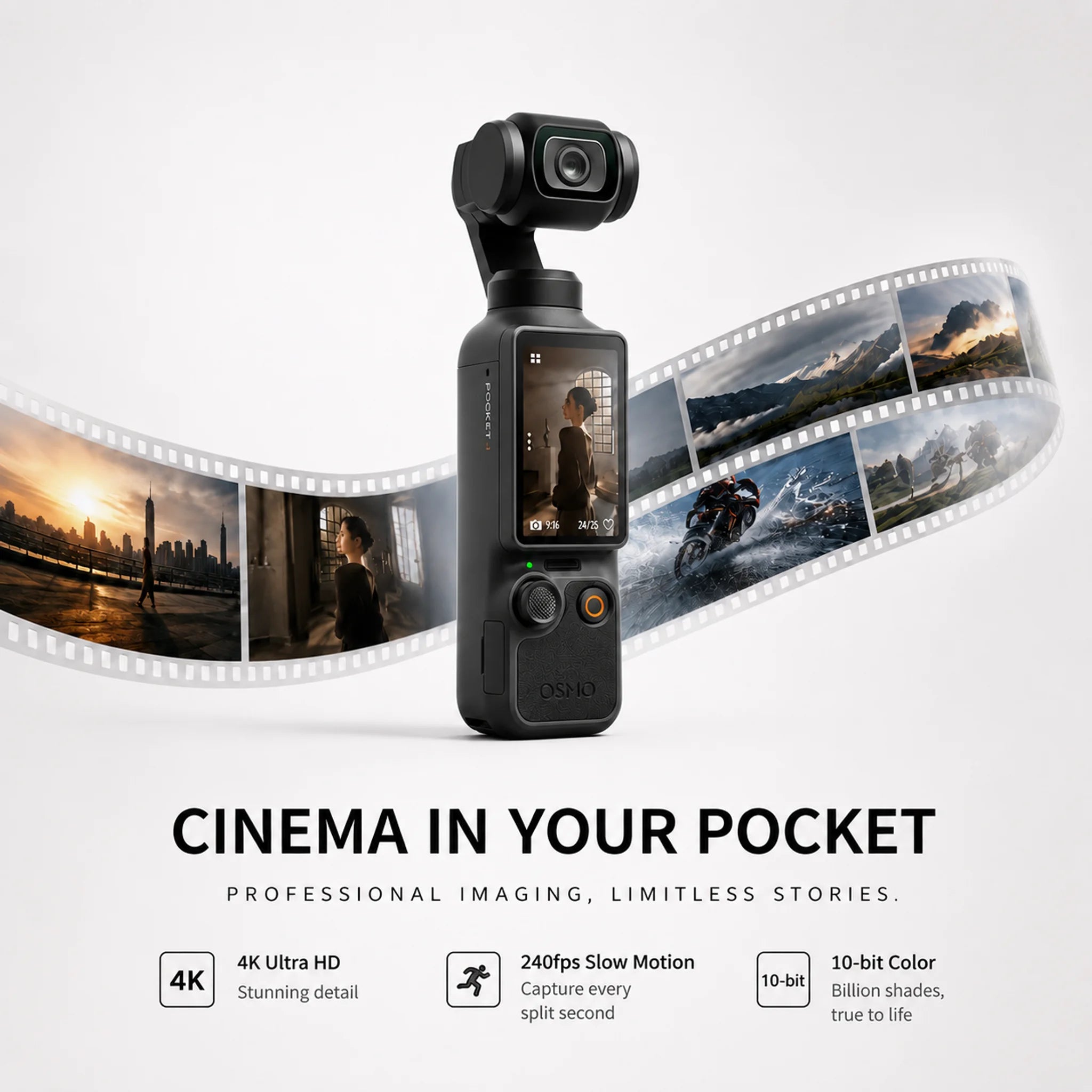 DJI Osmo Pocket 4 4K/6K Pocket Gimbal Camera 1-Inch Sensor 107GB Storage ActiveTrack 7.0 Vlog Camera