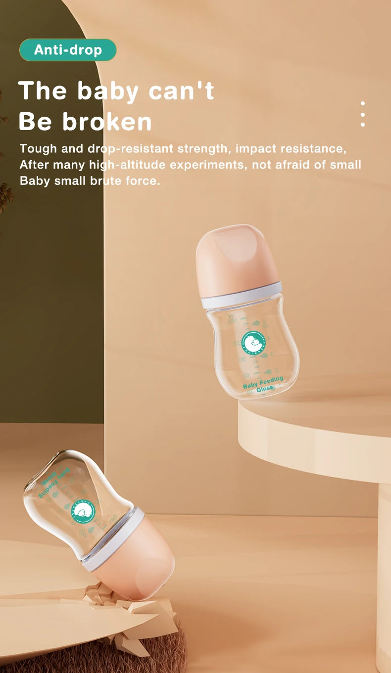 MAMIJOY Anti-Choke Baby Bottle Newborn Glass Bottles 90/160ML Anti-flatulence Milk Feeding Bottles Infant BPA Free 0-3 Month