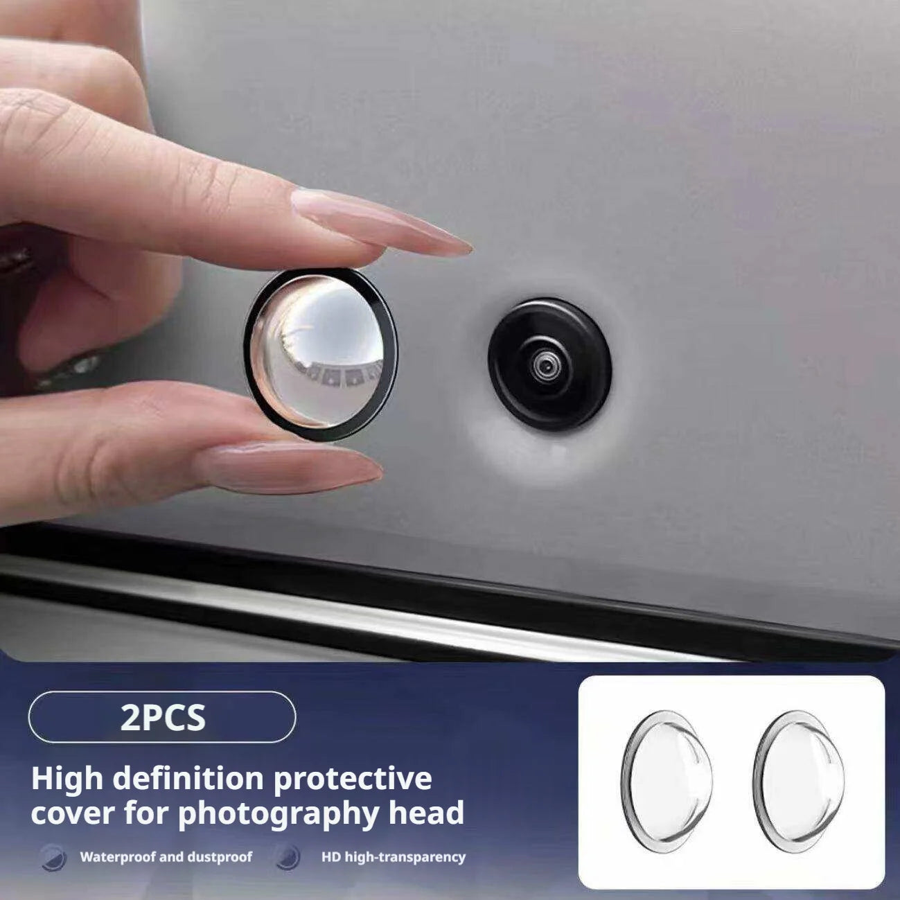 SEAMETAL Car Camera Protective Cover–Rainproof/Dustproof Anti-Gravel Scratch with High Clarity & 360° View HD Transparent Cover