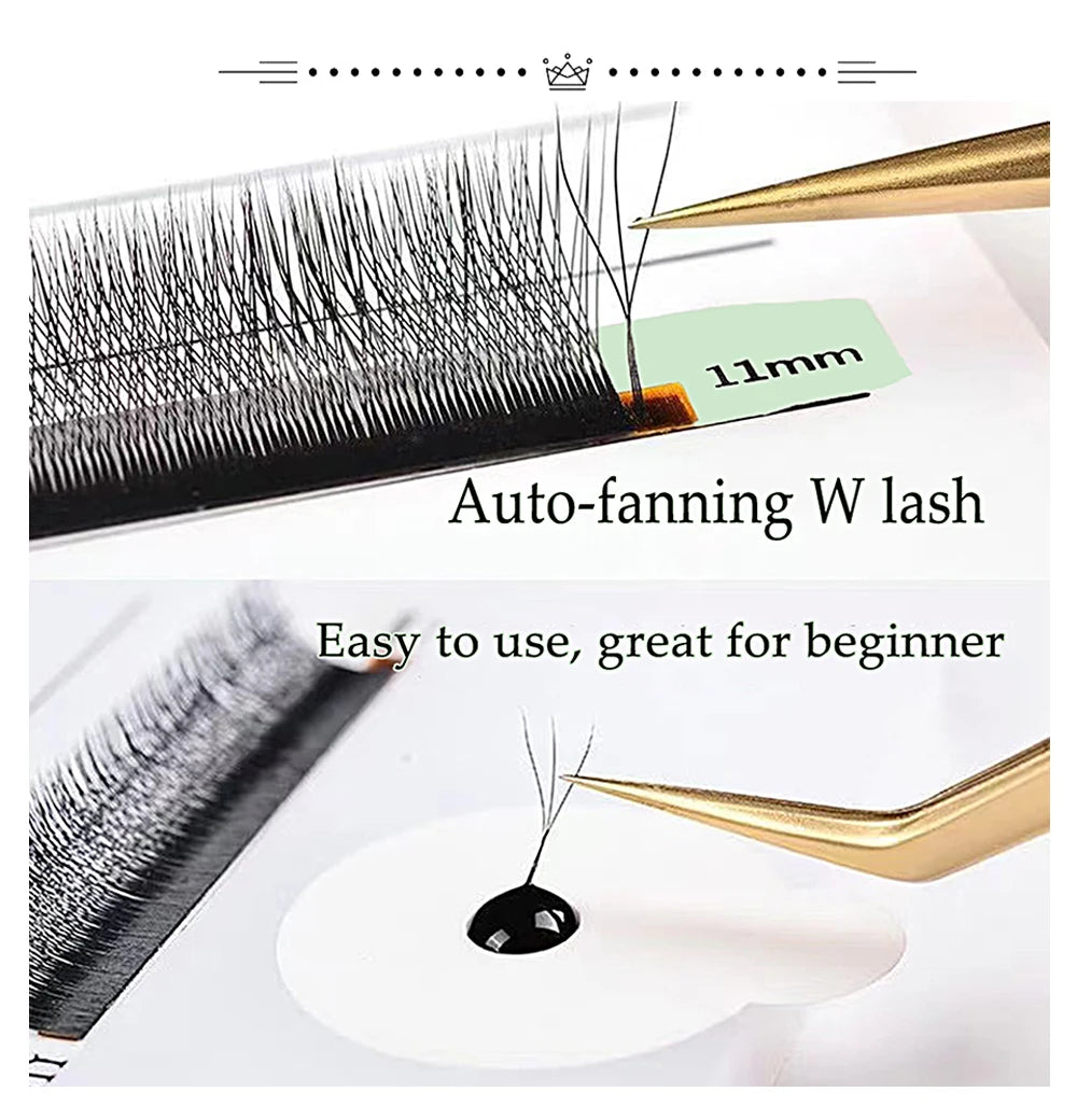 Cilios 3D W Lash Extension Supplies 4D W Y Shape Lash Clusters Premade Volume Fans Natural Mink Individual Bundles Curl C/D
