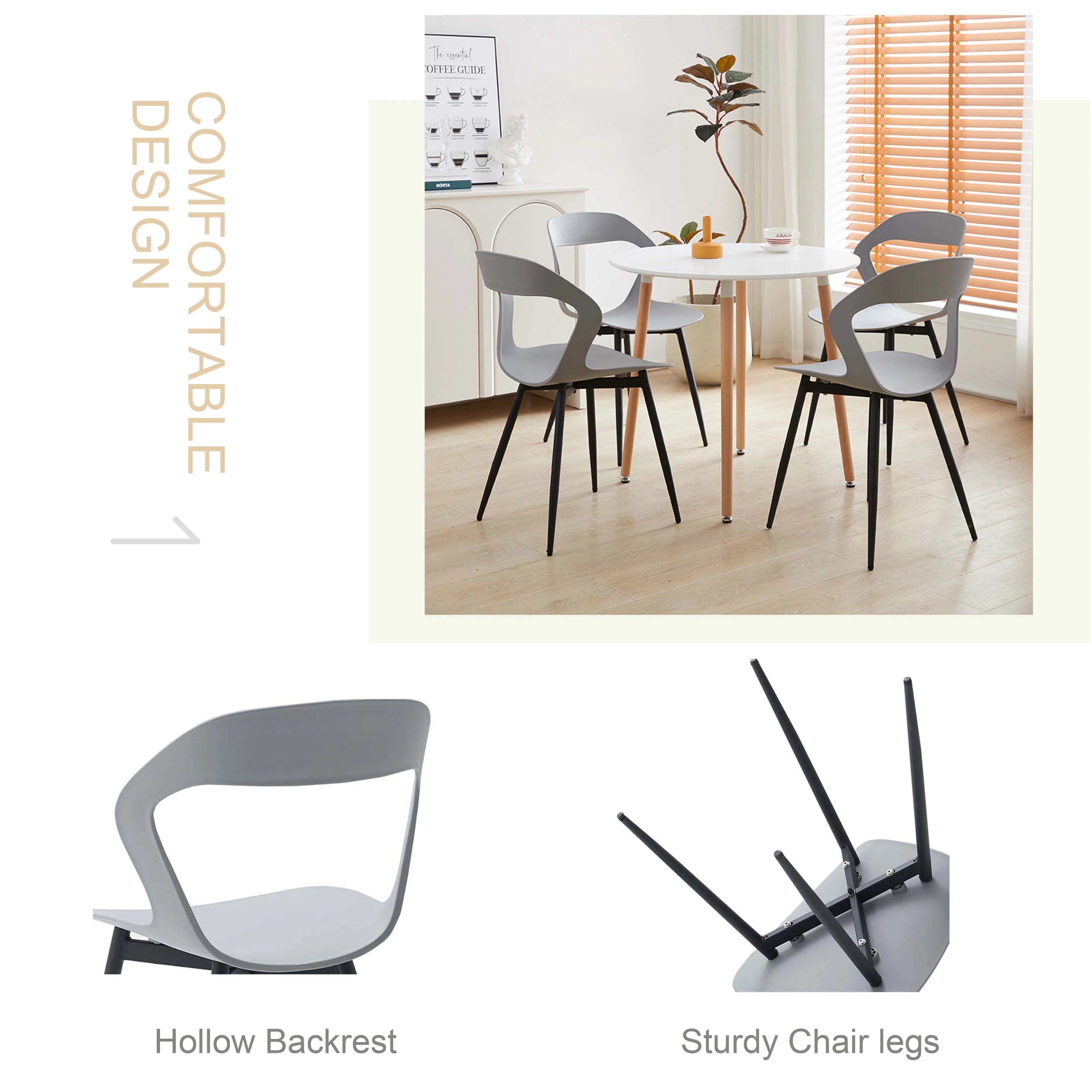 Set of 4 / 6 Scandinavia Dining Chairs for Dining Room Furniture Chair Nordic Designer Creative Household Backrest Chair