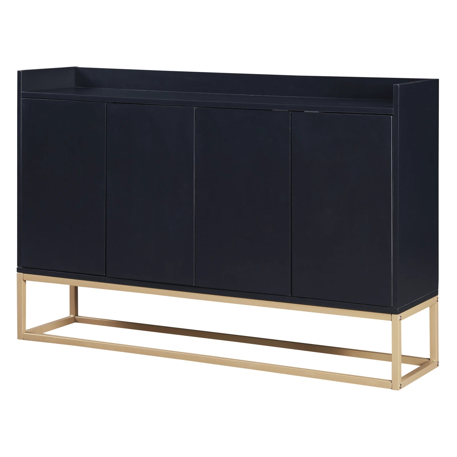 Comanlai 120x30x80cm Minimalist Sideboard, Chest of Drawers, Modern Buffet Cabinet, with 4 Doors, Metal Legs, Adjustable Shelf