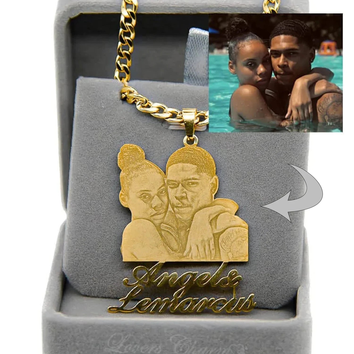 Custom Photo Engraved Necklace Personalized Mother's Day Gift Custom Portrait Pendant Memorial Family Jewelry Gifts for Woman