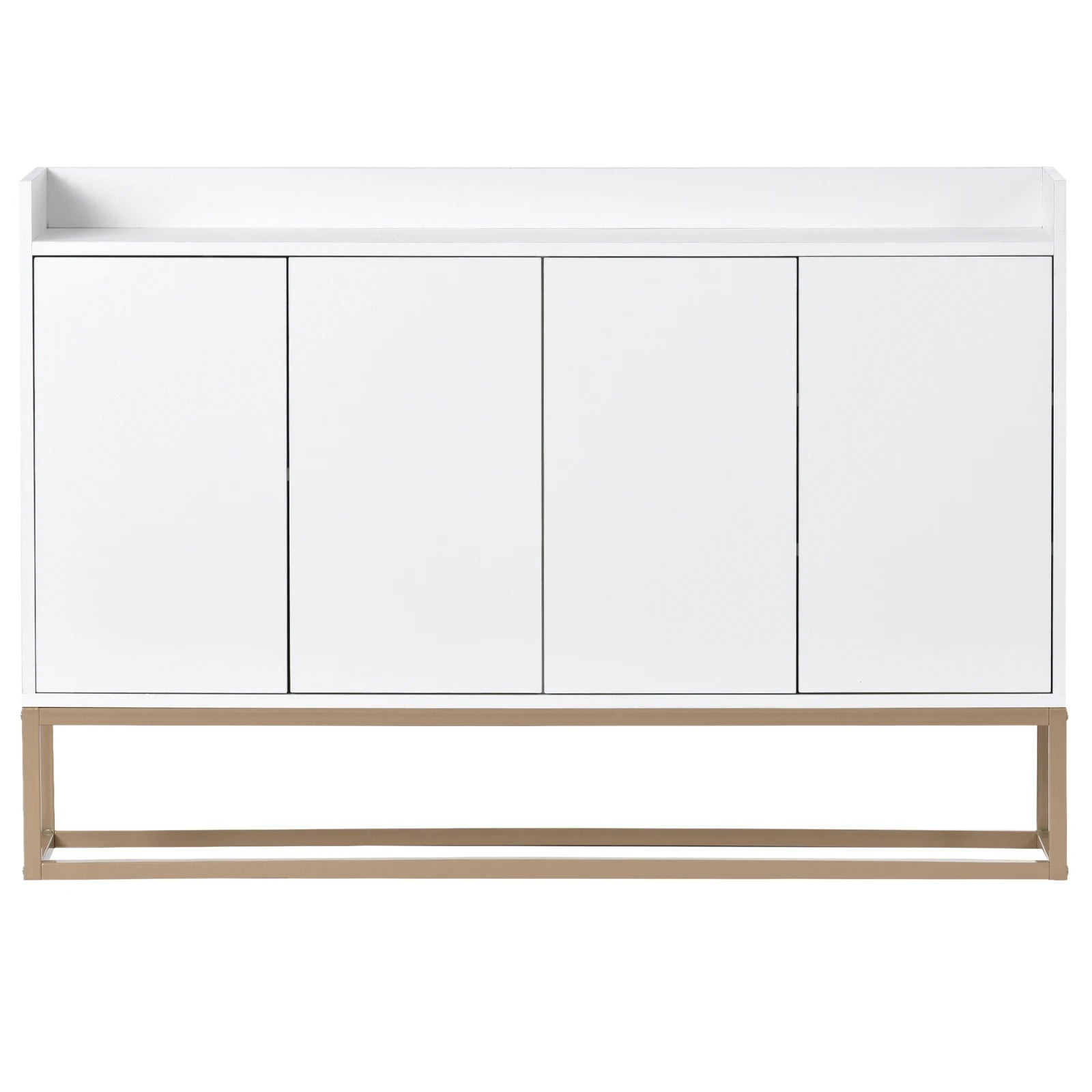 Comanlai 120x30x80cm Minimalist Sideboard, Chest of Drawers, Modern Buffet Cabinet, with 4 Doors, Metal Legs, Adjustable Shelf