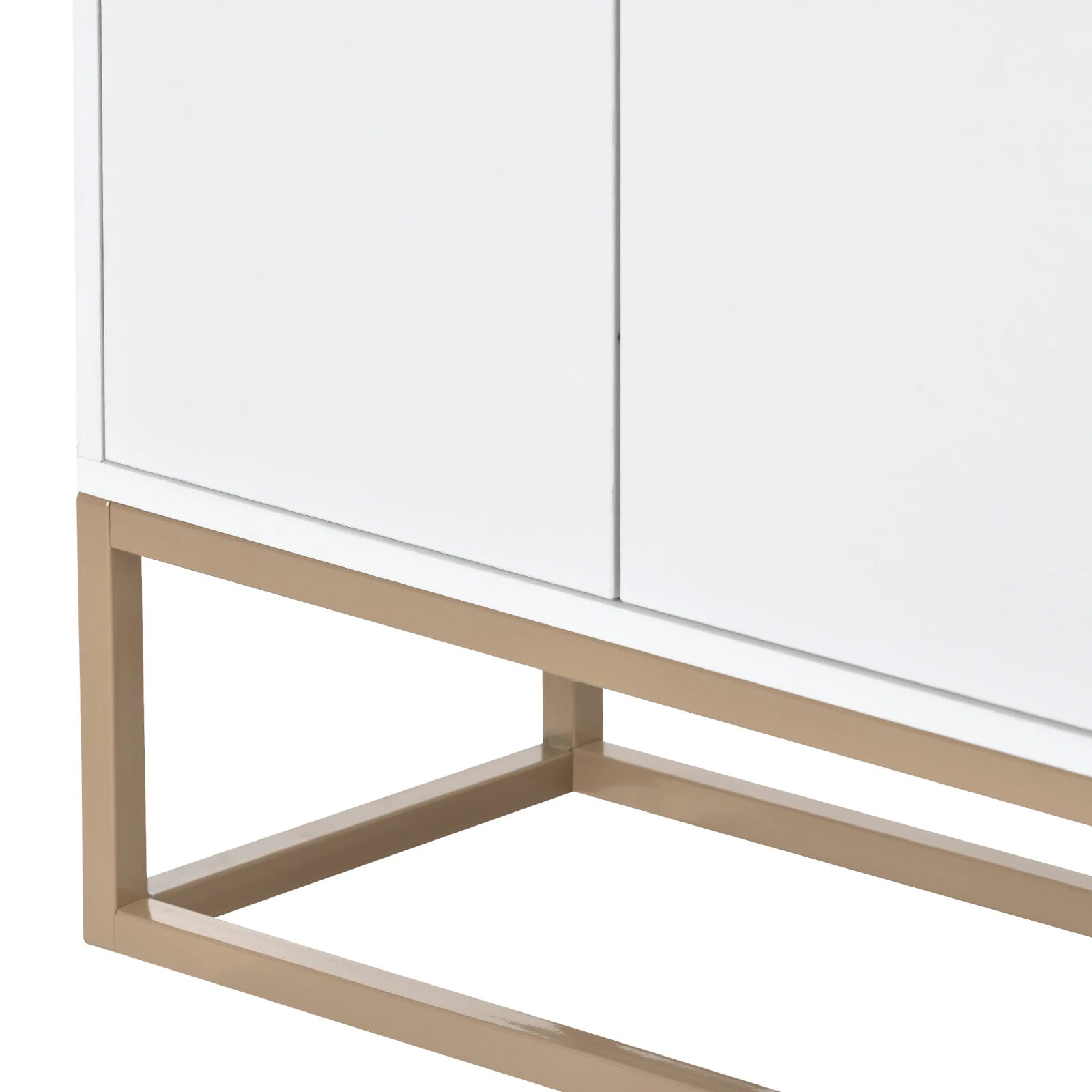 Comanlai 120x30x80cm Minimalist Sideboard, Chest of Drawers, Modern Buffet Cabinet, with 4 Doors, Metal Legs, Adjustable Shelf