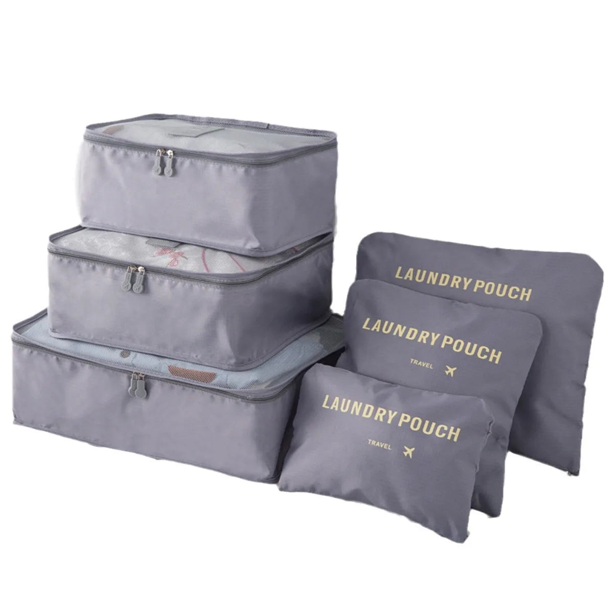 6 Pieces Set Travel Organizer Storage Bags Suitcase Portable Luggage Organizer Clothes Shoe Tidy Pouch Packing Storage Cases