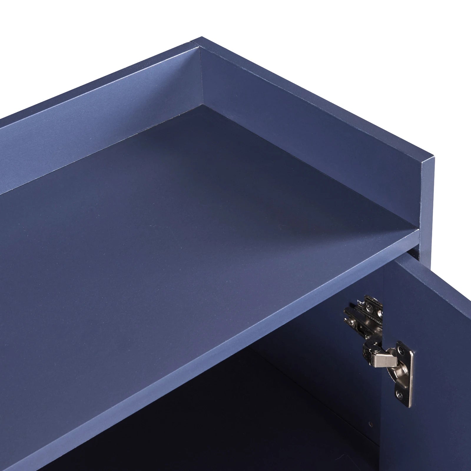 Comanlai 120x30x80cm Minimalist Sideboard, Chest of Drawers, Modern Buffet Cabinet, with 4 Doors, Metal Legs, Adjustable Shelf