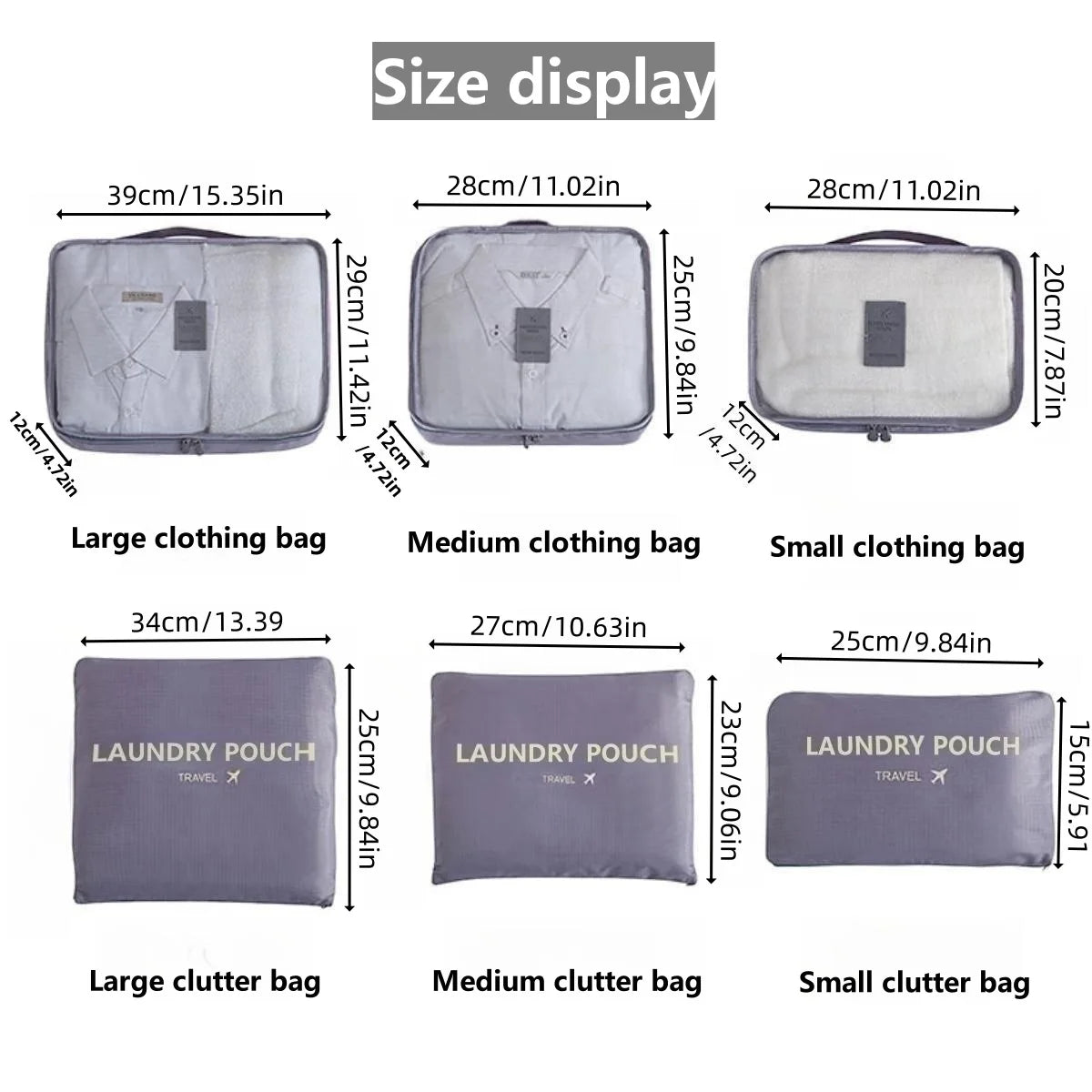 6 Pieces Set Travel Organizer Storage Bags Suitcase Portable Luggage Organizer Clothes Shoe Tidy Pouch Packing Storage Cases