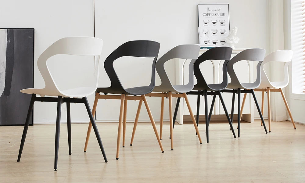 Set of 4 / 6 Scandinavia Dining Chairs for Dining Room Furniture Chair Nordic Designer Creative Household Backrest Chair