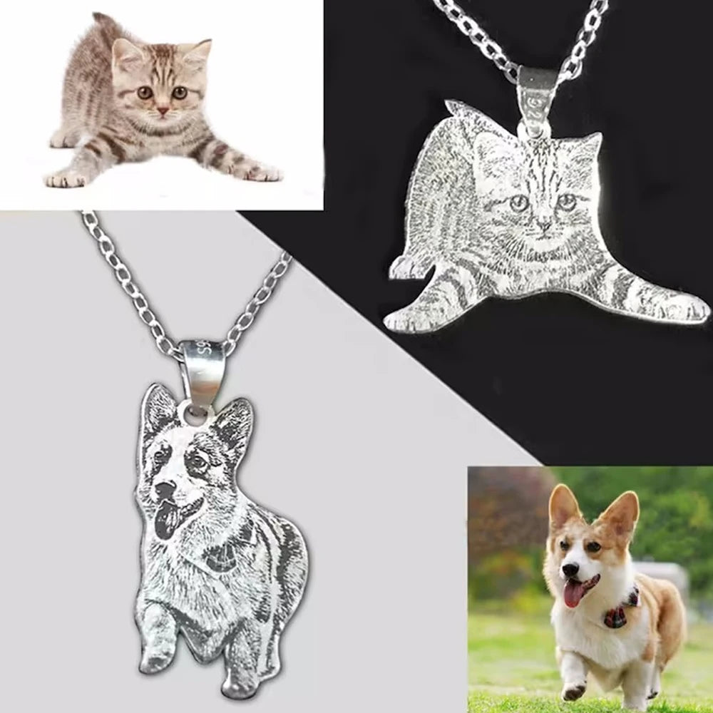 Custom Photo Engraved Necklace Personalized Mother's Day Gift Custom Portrait Pendant Memorial Family Jewelry Gifts for Woman