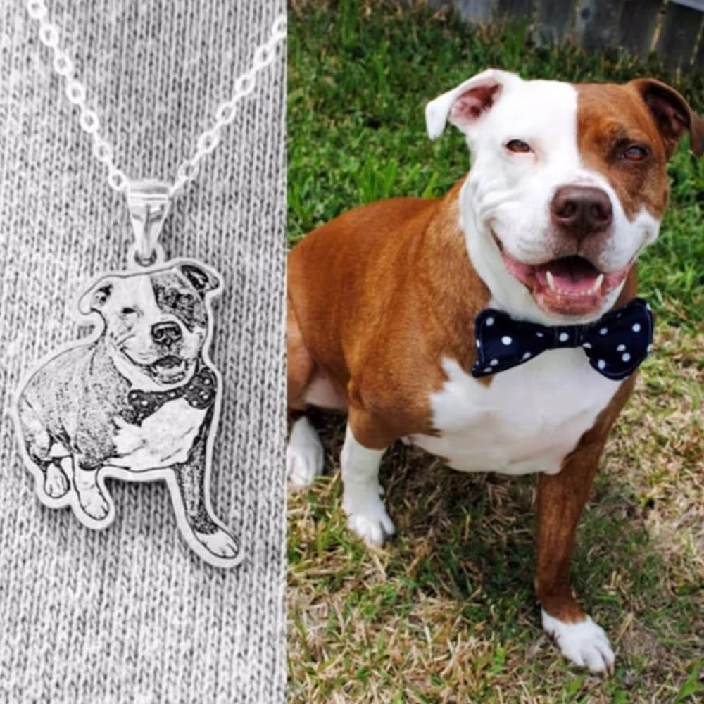Custom Photo Engraved Necklace Personalized Mother's Day Gift Custom Portrait Pendant Memorial Family Jewelry Gifts for Woman