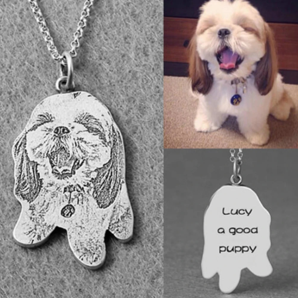 Custom Photo Engraved Necklace Personalized Mother's Day Gift Custom Portrait Pendant Memorial Family Jewelry Gifts for Woman