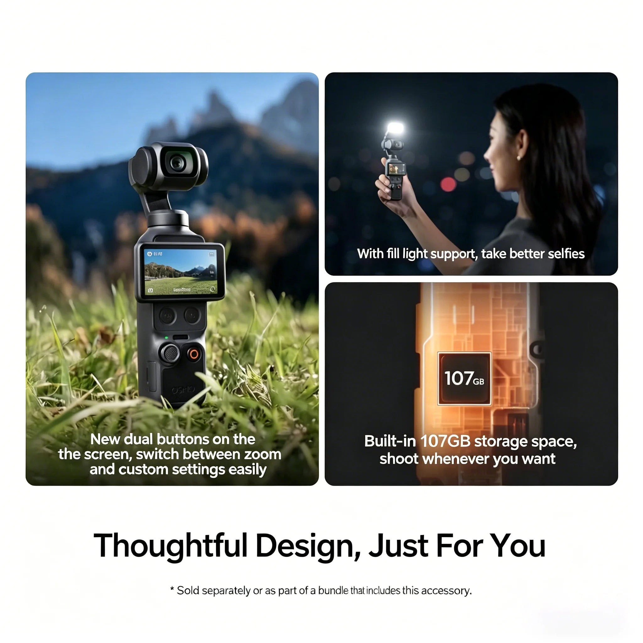 DJI Osmo Pocket 4 4K/6K Pocket Gimbal Camera 1-Inch Sensor 107GB Storage ActiveTrack 7.0 Vlog Camera