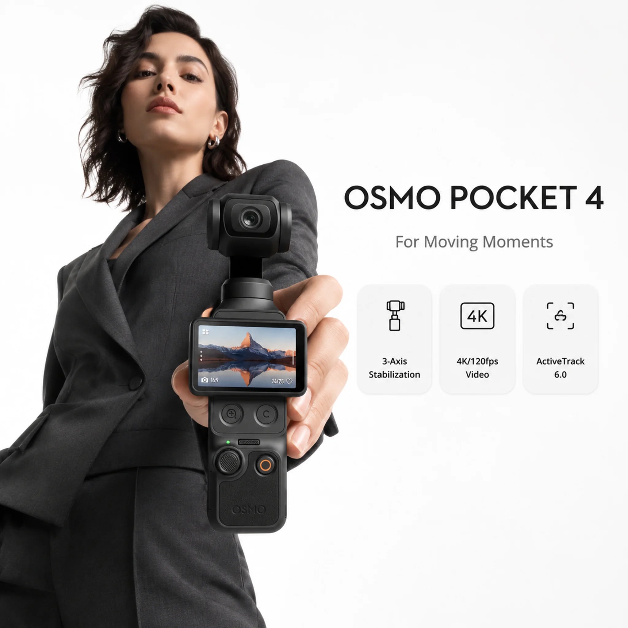 DJI Osmo Pocket 4 4K/6K Pocket Gimbal Camera 1-Inch Sensor 107GB Storage ActiveTrack 7.0 Vlog Camera