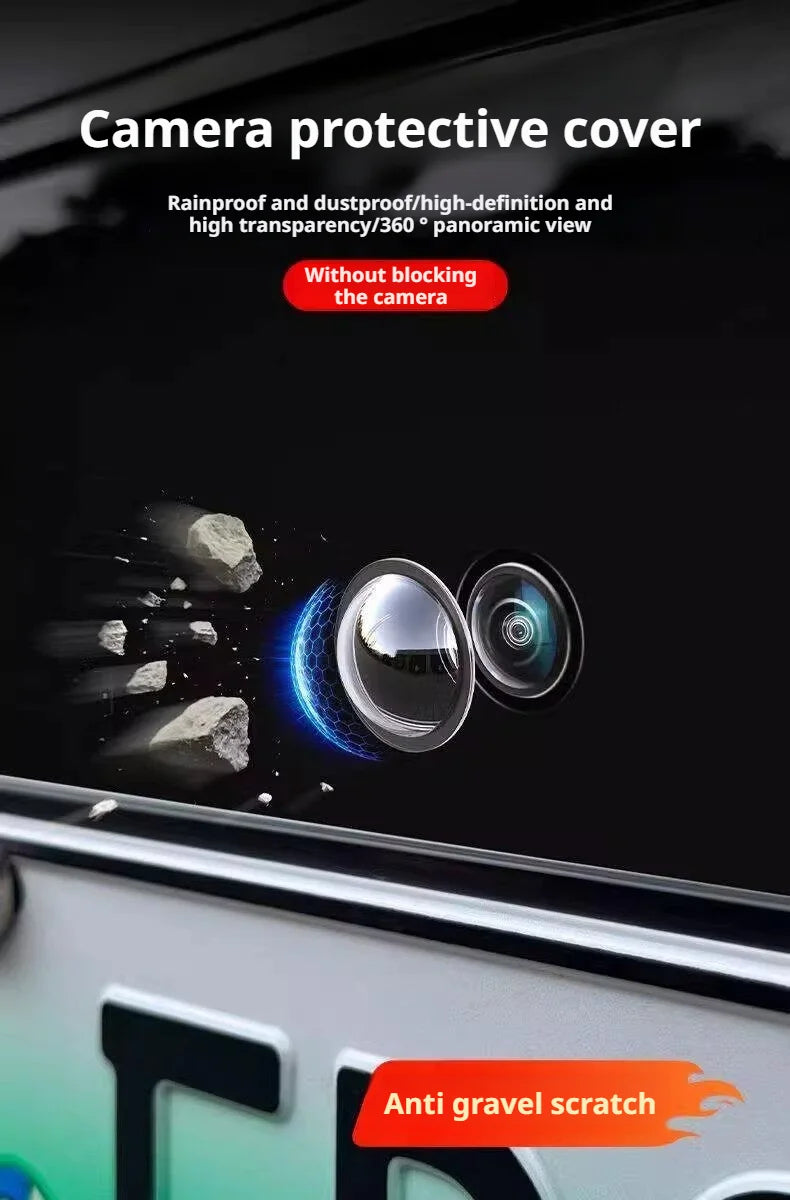 SEAMETAL Car Camera Protective Cover–Rainproof/Dustproof Anti-Gravel Scratch with High Clarity & 360° View HD Transparent Cover