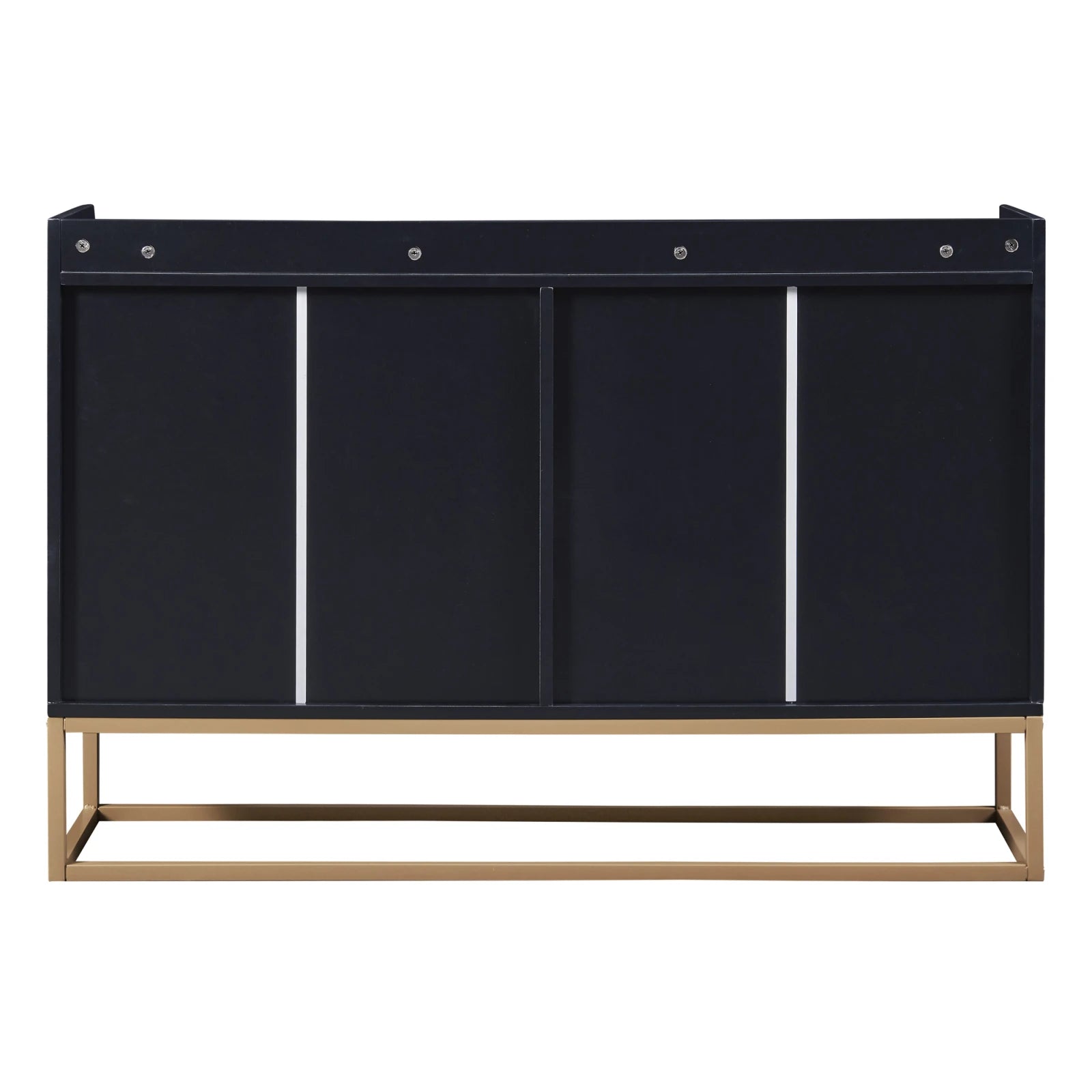 Comanlai 120x30x80cm Minimalist Sideboard, Chest of Drawers, Modern Buffet Cabinet, with 4 Doors, Metal Legs, Adjustable Shelf