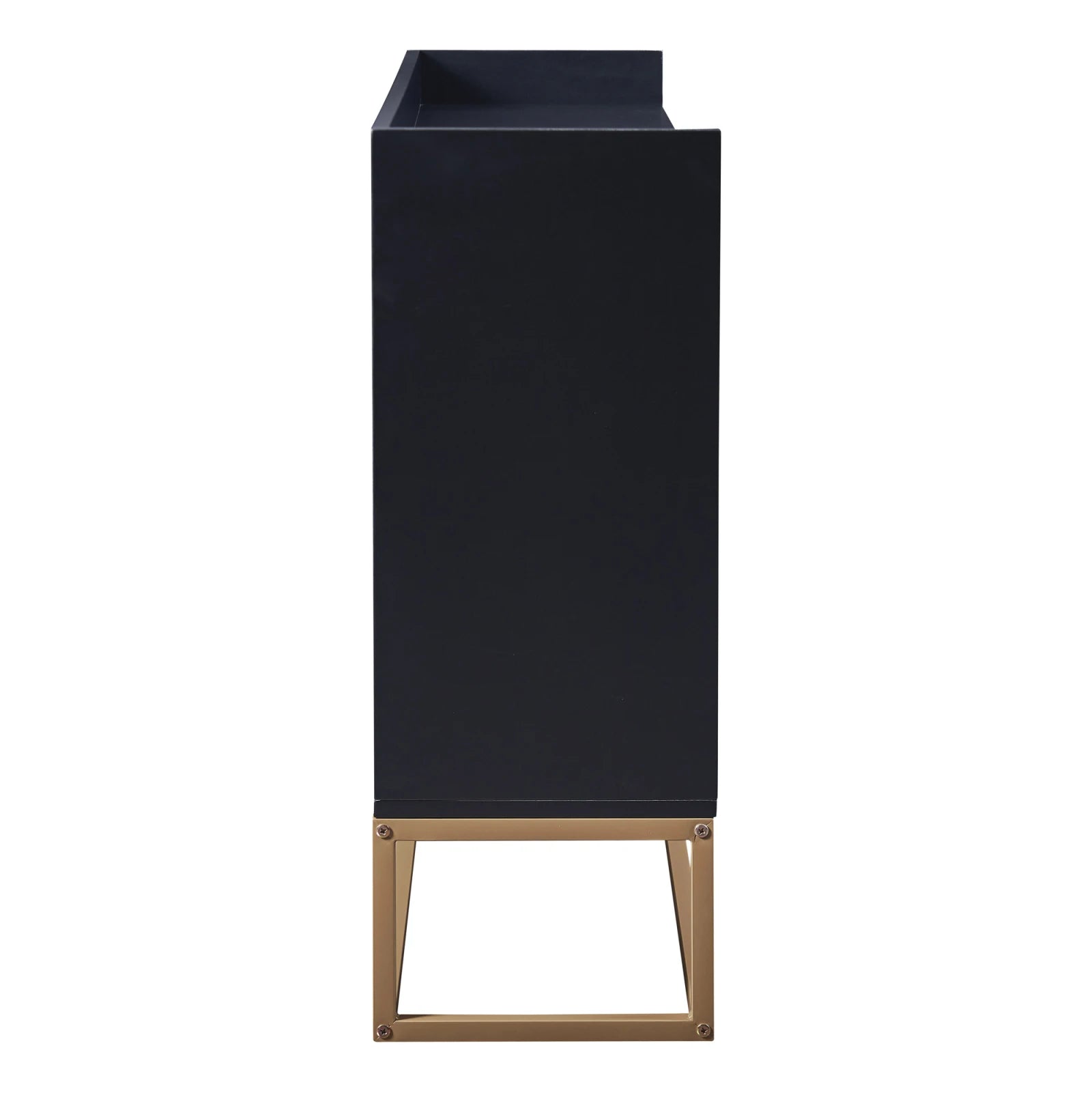 Comanlai 120x30x80cm Minimalist Sideboard, Chest of Drawers, Modern Buffet Cabinet, with 4 Doors, Metal Legs, Adjustable Shelf