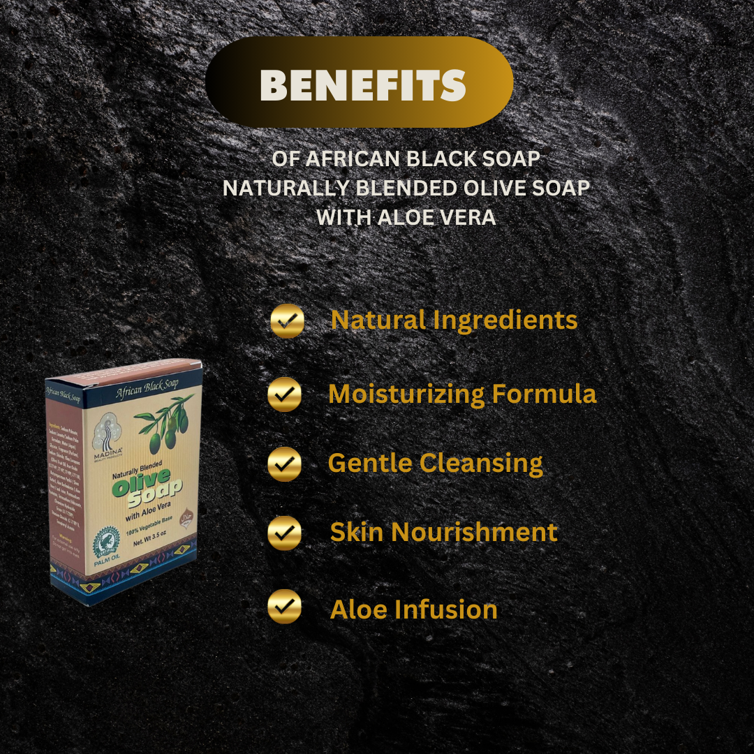 African Black Soap Naturally Blended Olive Soap With Aloe Ve - Premium Beauty Product