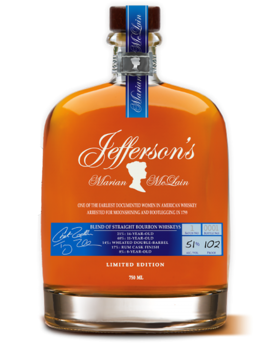 Jefferson's 'Marian McLain' Limited Edition Straight Bourbon Whiskey Kentucky, USA (750ml)