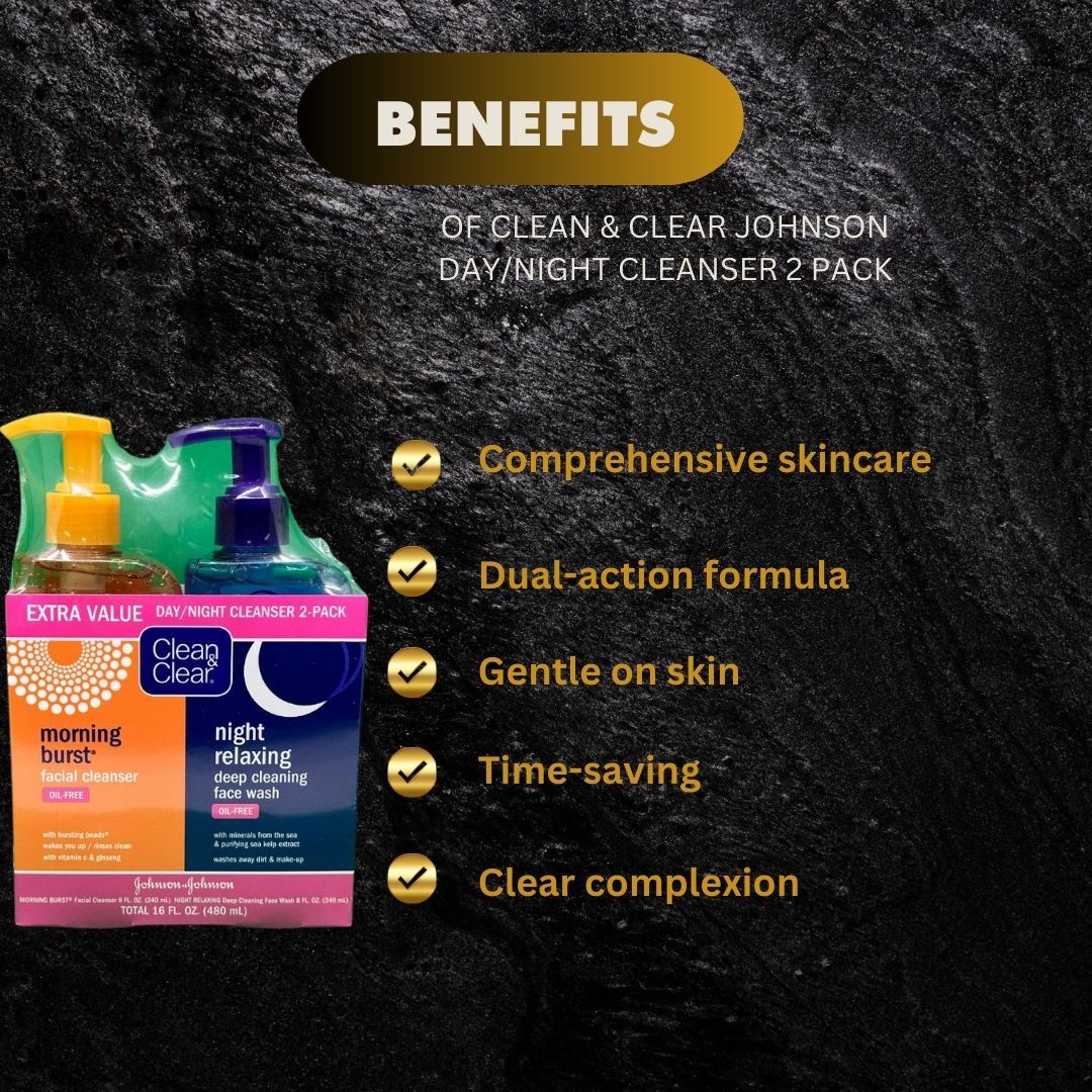 Clean Clear Johnson Day Night Cleanser 2 Pack 480Ml - Premium Beauty Product
