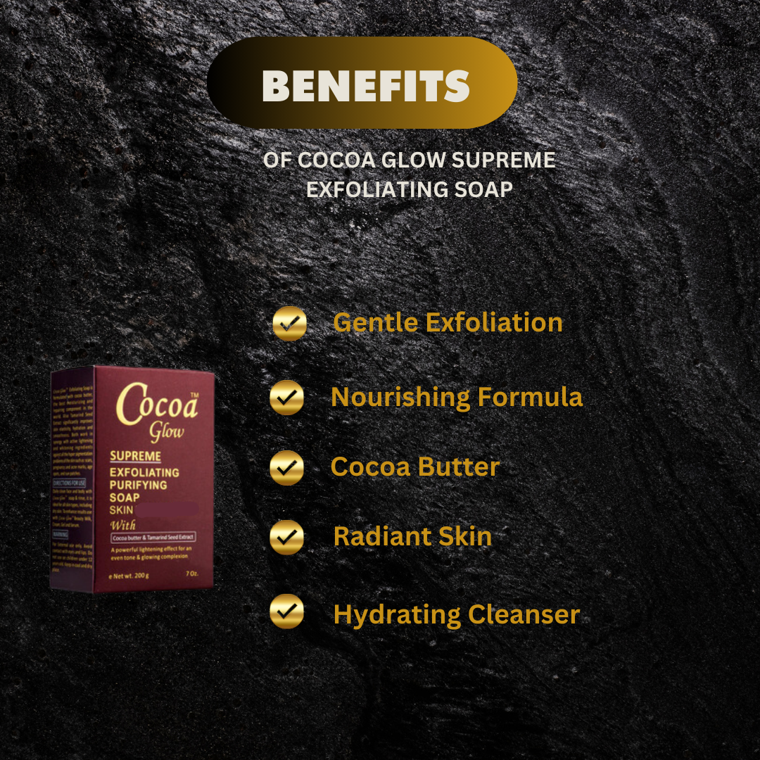Cocoa Glow Supreme Exfoliating Soap 7 Oz - Premium Beauty Product