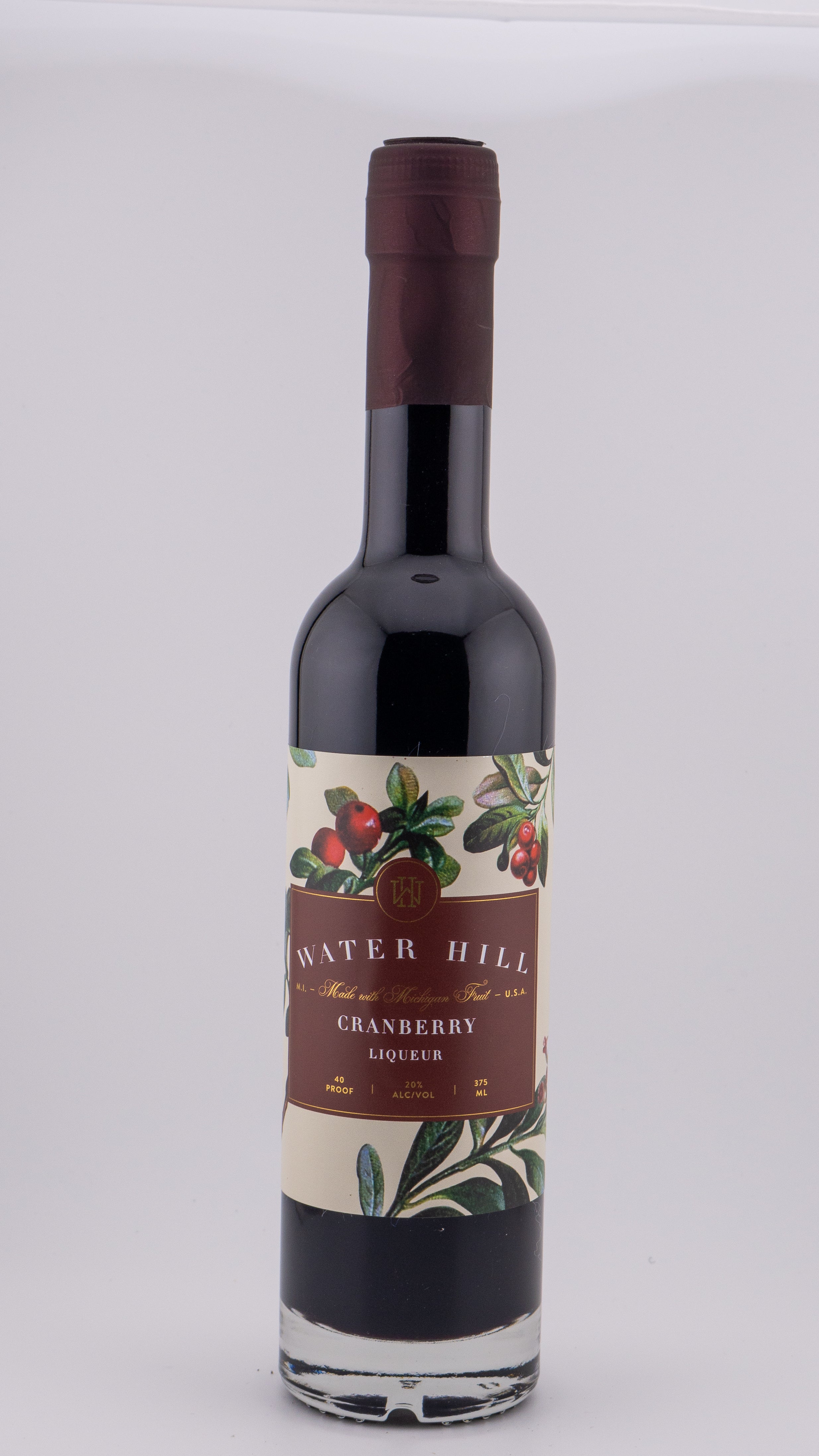 Ann Arbor Distilling Water Hill Cranberry Liqueur, Michigan, USA (375ml HALF BOTTLE)