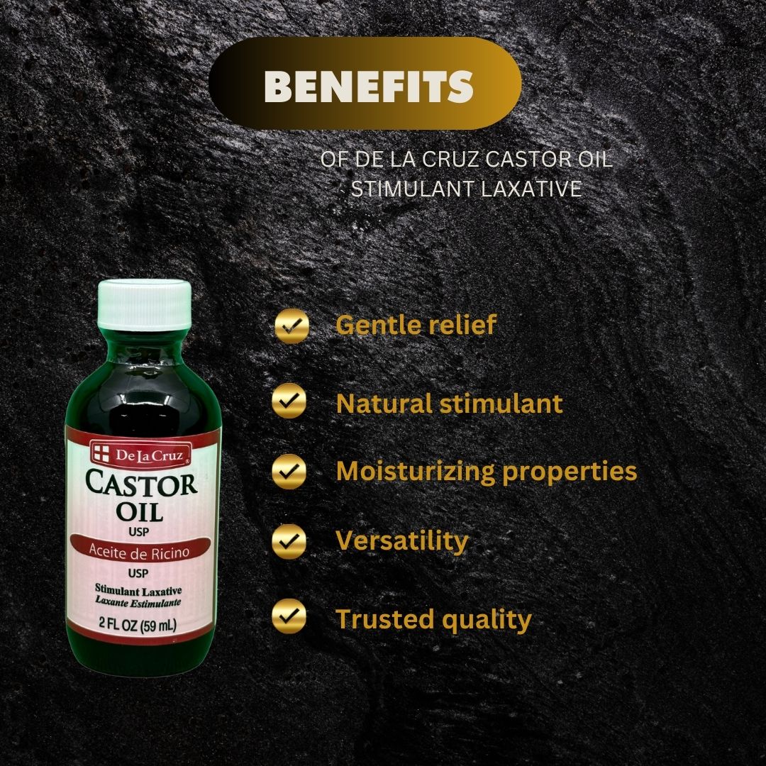 De La Cruz Castor Oil Stimulant Laxative 59Ml 2 Fl Oz - Premium Beauty Product