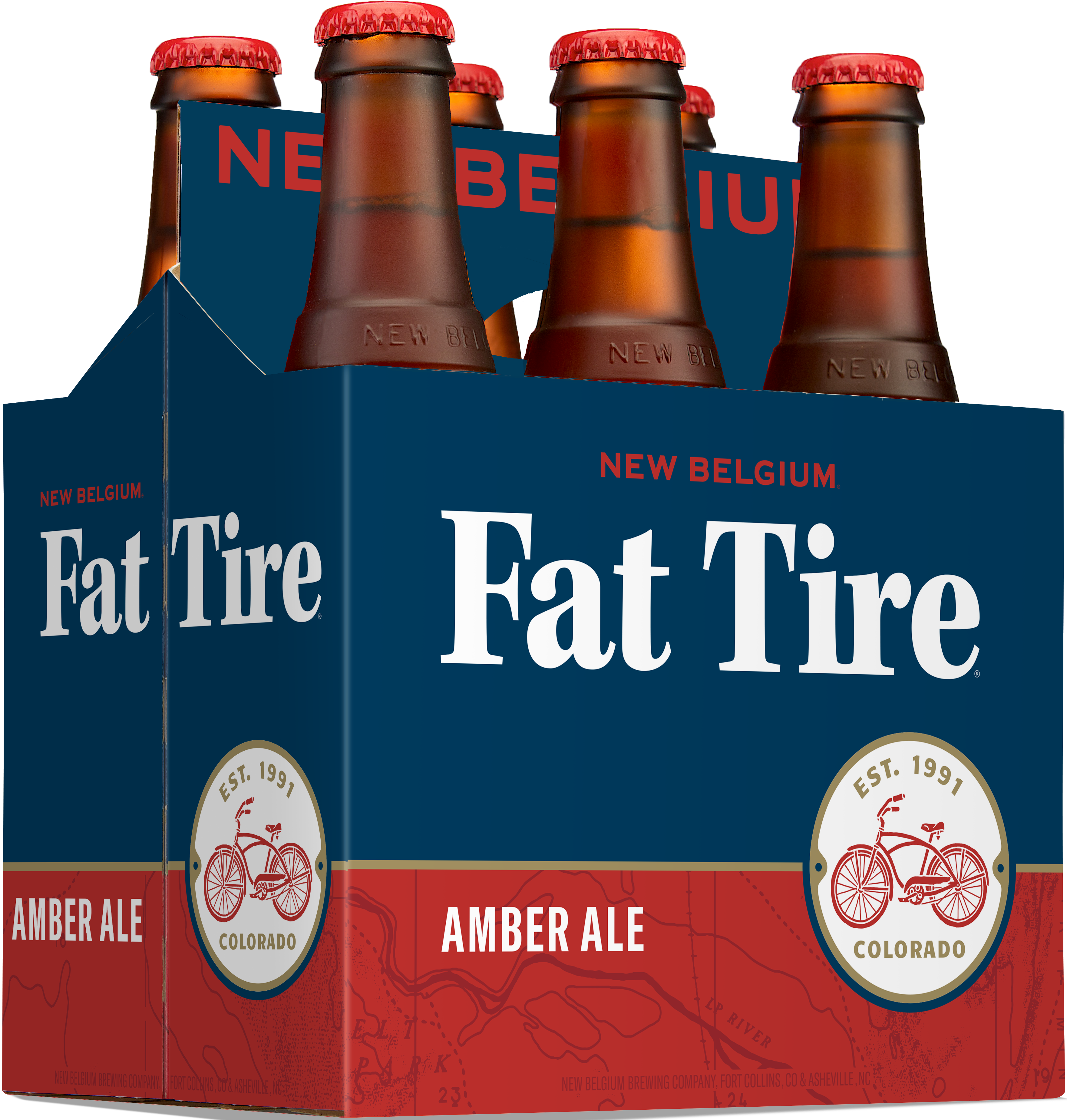 24pk-New Belgium Fat Tire Amber Ale Beer, Colorado, USA (12oz)