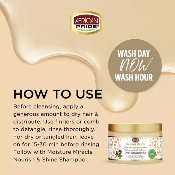 African Pride Moisture Miracle Aloe Coco Pre Shampoo 12 Oz - Premium Beauty Product