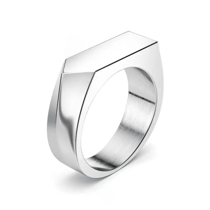 Jiayiqi Men'S Ring Punk Rock 316L Stainless Steel Signet Ring For Men Hip Hop Party Jewelry Male Wedding Gift Custom accept