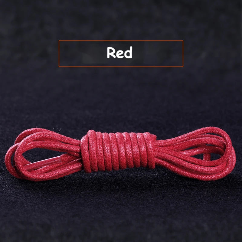 1Pair Cotton Waxed Shoelaces Round Oxford Shoe laces Boots Laces Waterproof Leather Shoelace Length 60/80/100/120/140/180cm