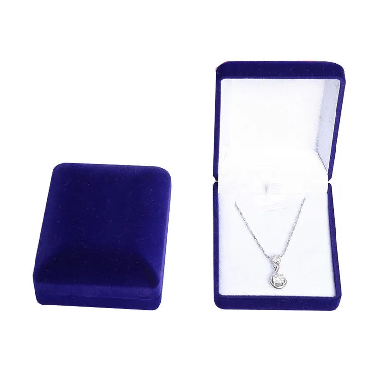 Wholesale Pendant Necklace Chain Storage Package Gift Box Soft Black/Red/Velvet Casket Long Earrings Jewelry Organizer Box