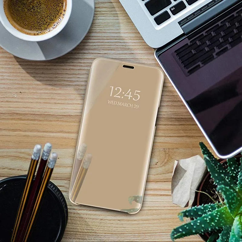 Window Case For Xiaomi Redmi Note 15 14 13 12C 14C 15C Mirror View PU Leather Flip Cover For Xiaomi Mi 17T 15T 14T POCO X7 X6