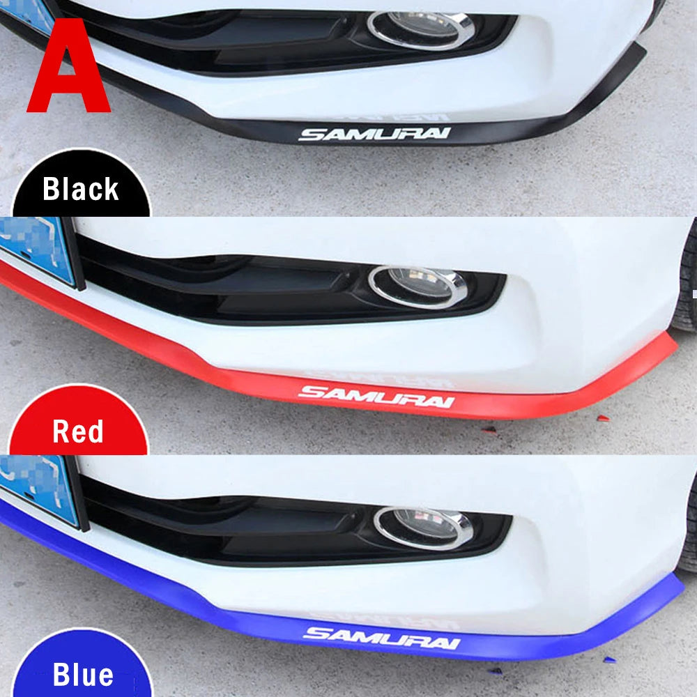 Car Front Bumper Lip Carbon Fiber Rubber Universal  Protector Bumper Lip Strip Spoiler Side Skirt Rubber Anti Scratch Protector