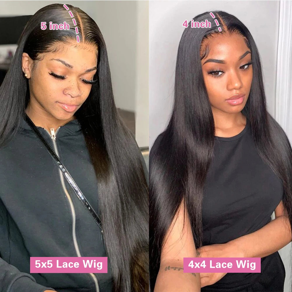 Hd Lace Frontal Wig 13x6 13x4 Lace Front Wig Human Hair 30Inch Bone Straight Transparent Lace Human Hair Wigs 4x4 HD Closure Wig