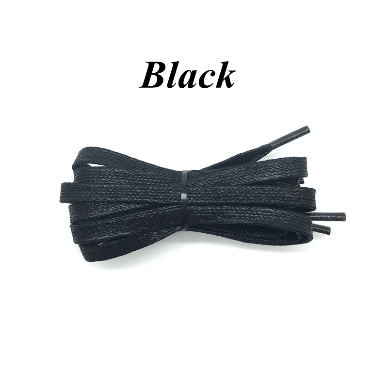 1Pair Waxed Flat Shoelaces Leather Waterproof Casual Shoes Laces Unisex Boots Shoelace Length 60 80 100 120 140 160 180CM P3