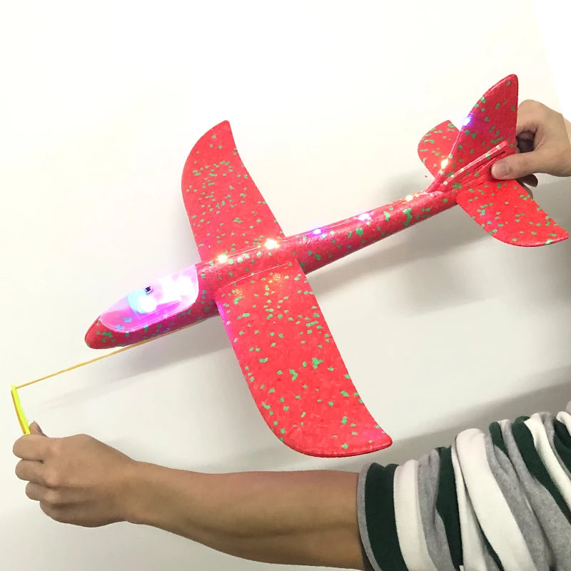 33/50CM Big Flash Glider Foam Plane Hand Throw Light Inertial AirPlane Outdoor Launch Fun of Kids Toys for Children Boys Gift