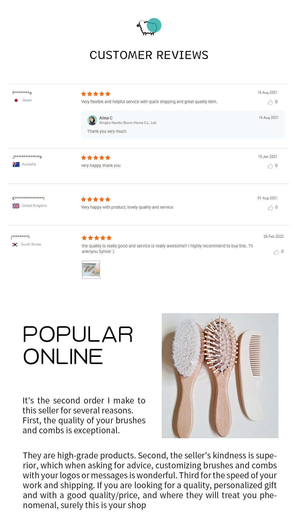 Baby Hair Brush for Hair Personalized Baby Brush Soft Goat Bristle Kids Hair Brush Newborn Hair Comb for Care