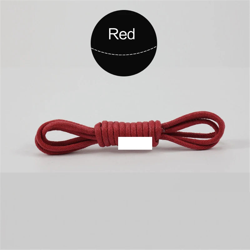 1Pair Waxed Cotton Round Shoe laces Coloured Leather Shoes lace Waterproof ShoeLaces Men Boots Shoelace Shoestring