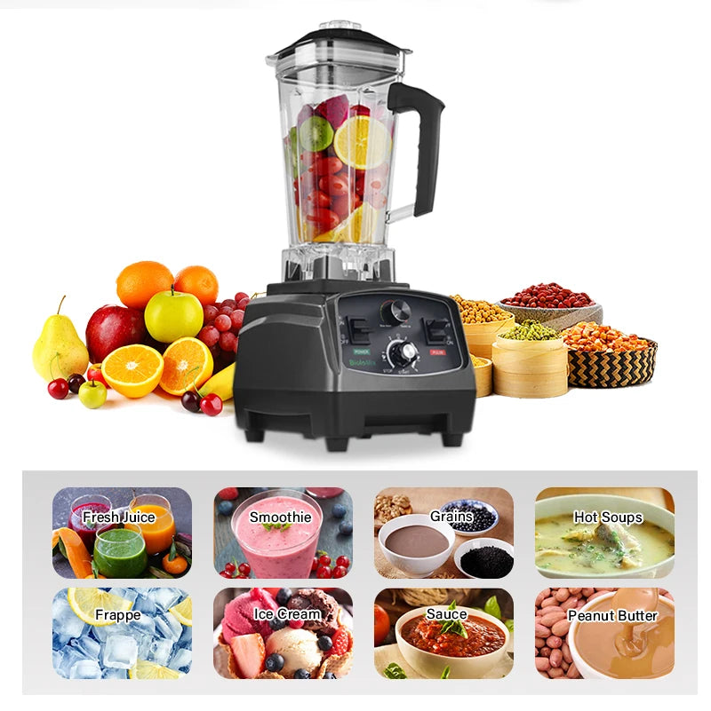 Biolomix BPA Free 2200W Commercial Grade Timer Blender Mixer Heavy Duty Automatic Fruit Food Processor Ice Crusher Smoothies
