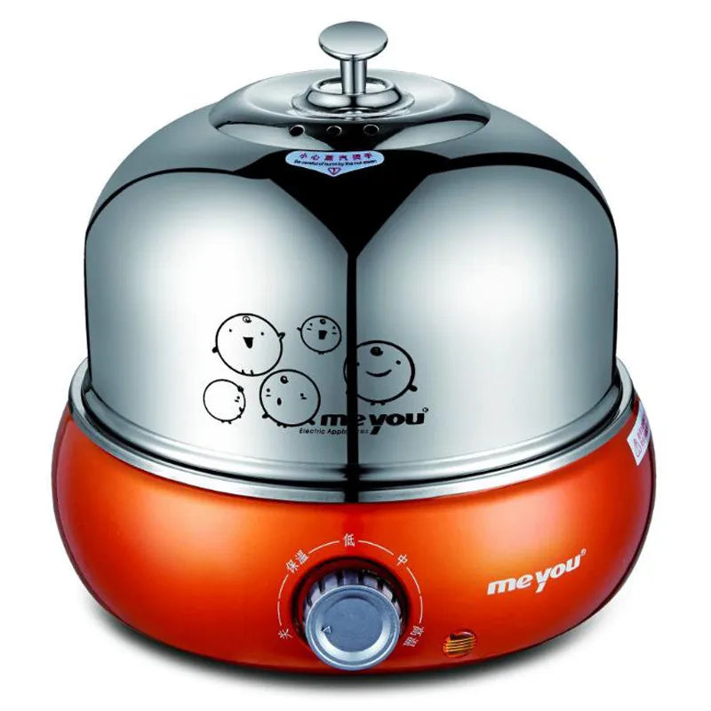 9 Eggs Full 304 Stainless Steel Electric Egg Cooker Steamer With Big Capacity For Soft Medium Hard Boiled Poached Custard Bread