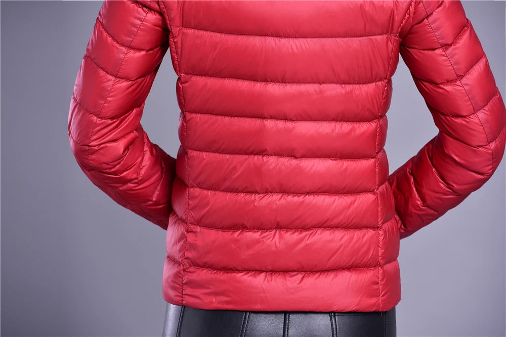 Women Spring Jacket Fashion Short Ultra Lightweight Packable Puffer Coats 15 Colors Female Down Warm Korean Slim Fit Parkas 5XL