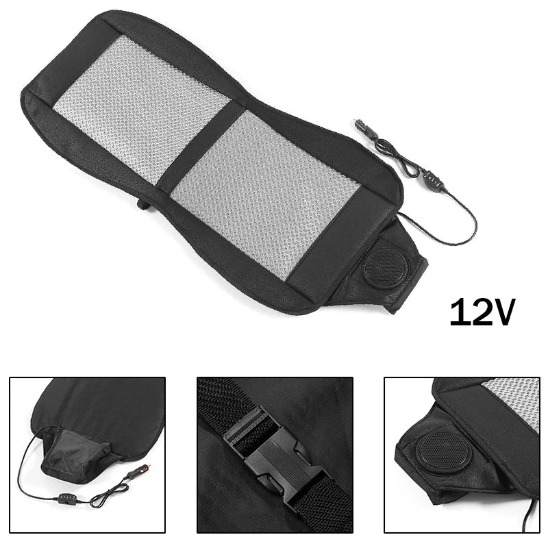 DC 12V 3D Spacer Car Summer Cool Air Seat Cushion With 8Fan Fast Blowing Ventilation Seat Cooling Pat Refrigerated Seat