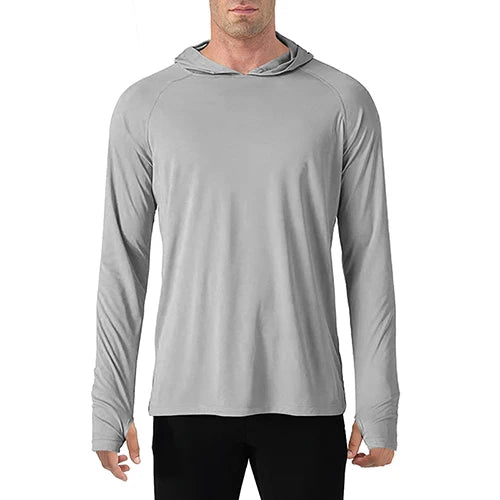 TACVASEN Sun Protection T-Shirts Mens Long Sleeve Hoodie Casual UV-Proof T-Shirts Breathable Lightweight Quick Dry T shirts Male