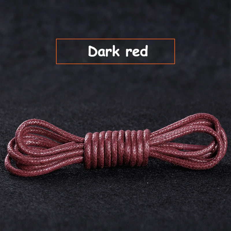1Pair Cotton Waxed Shoelaces Round Oxford Shoe laces Boots Laces Waterproof Leather Shoelace Length 60/80/100/120/140/180cm
