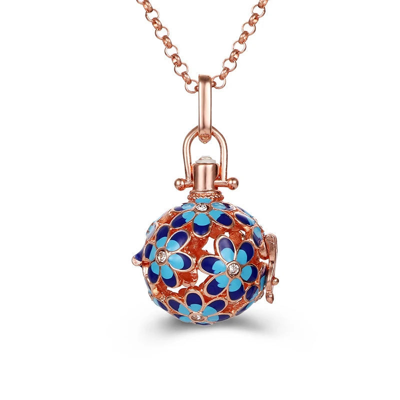 Mexico Chime Music Angel Ball Caller Locket Necklace Vintage Pregnancy Necklace Aromatherapy Essential Oil Diffuser Accessories
